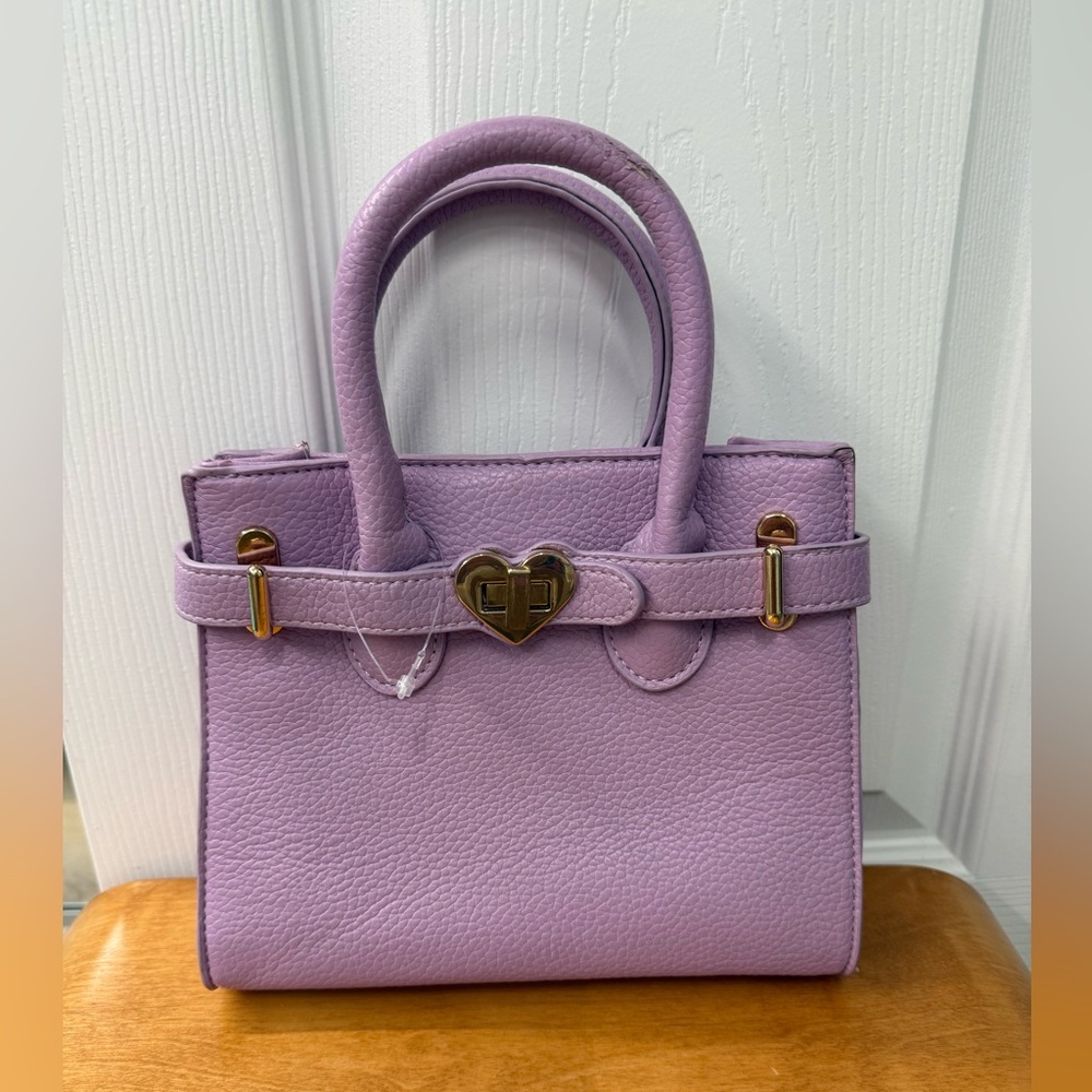 Lavender Heart Accent Handbag